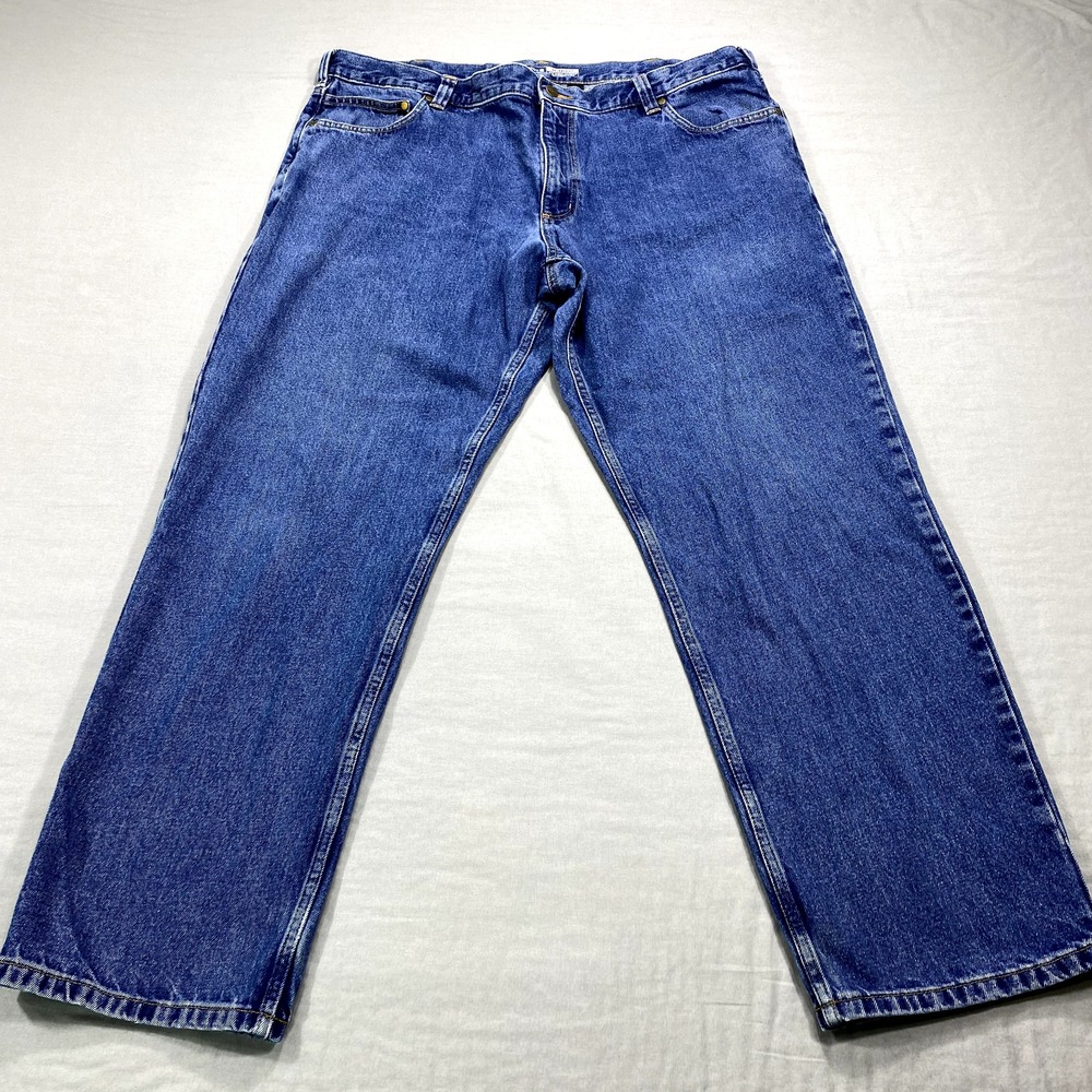 Carhartt Jeans Mens 42x32 Blue Denim Relaxed Fit Pants Work Wear Medium Wash